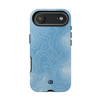 Blue Tough Phone Case for iPhone - Glacial Ridge Topo