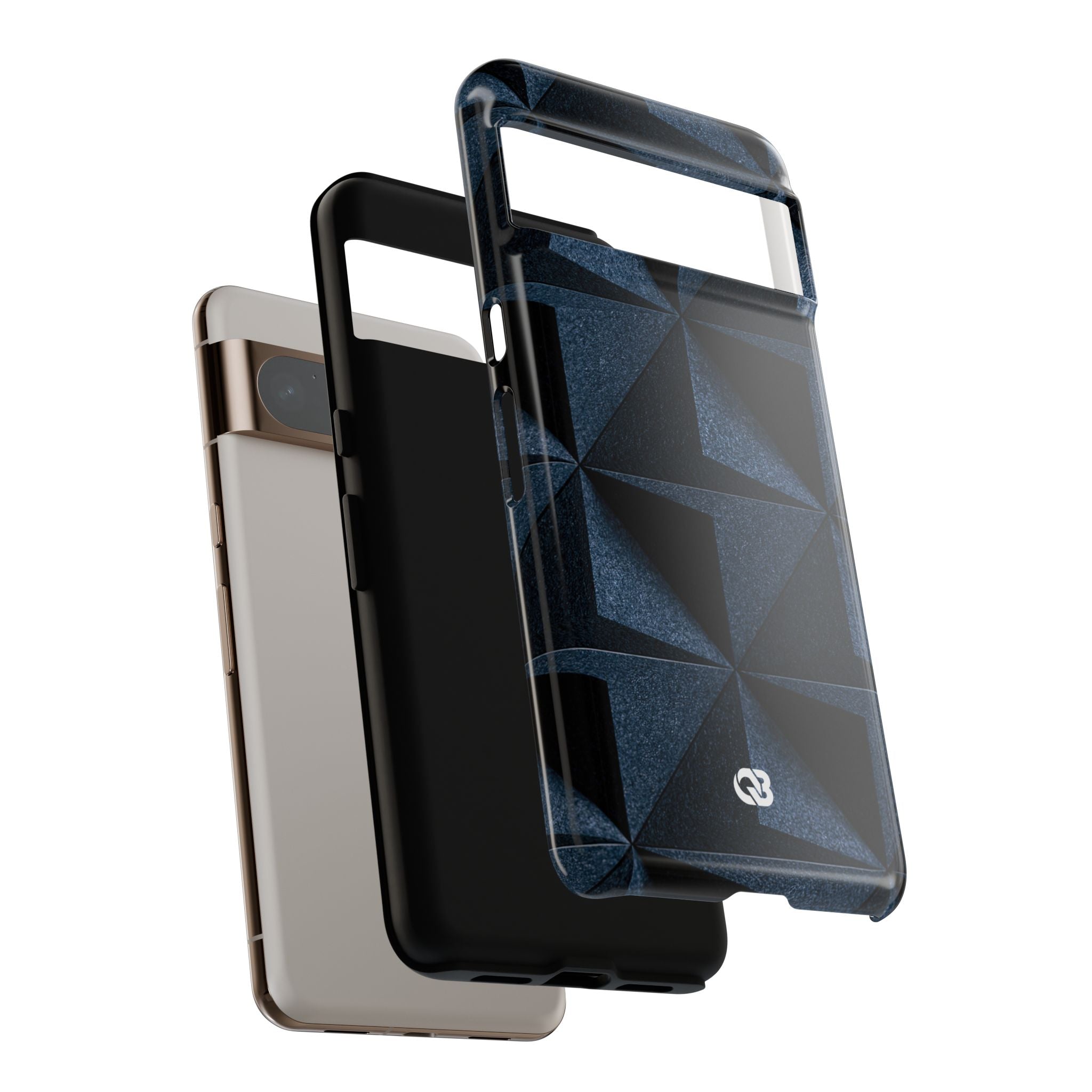 Blue Tough Phone Case for Google Pixel - Indigo Basalt Facets