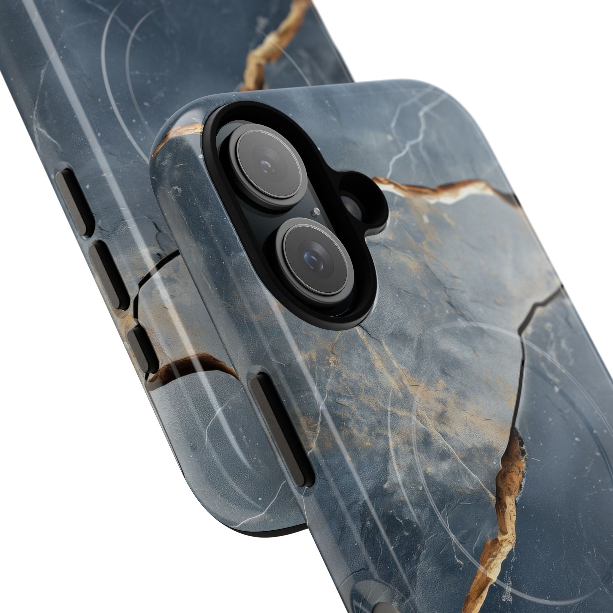 Jagged Vein Navy iPhone 16 Case - Tough+