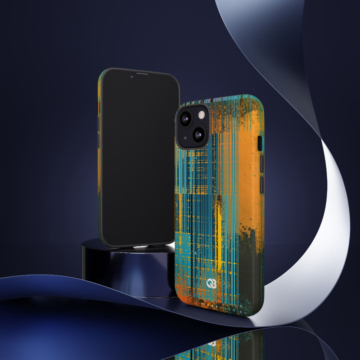 Cyber Glitch Stream · Tough Phone Case for iPhone · Teal