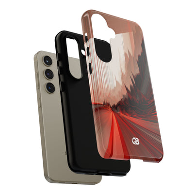 Red Tough Phone Case for Samsung - Crimson Pulse Horizon
