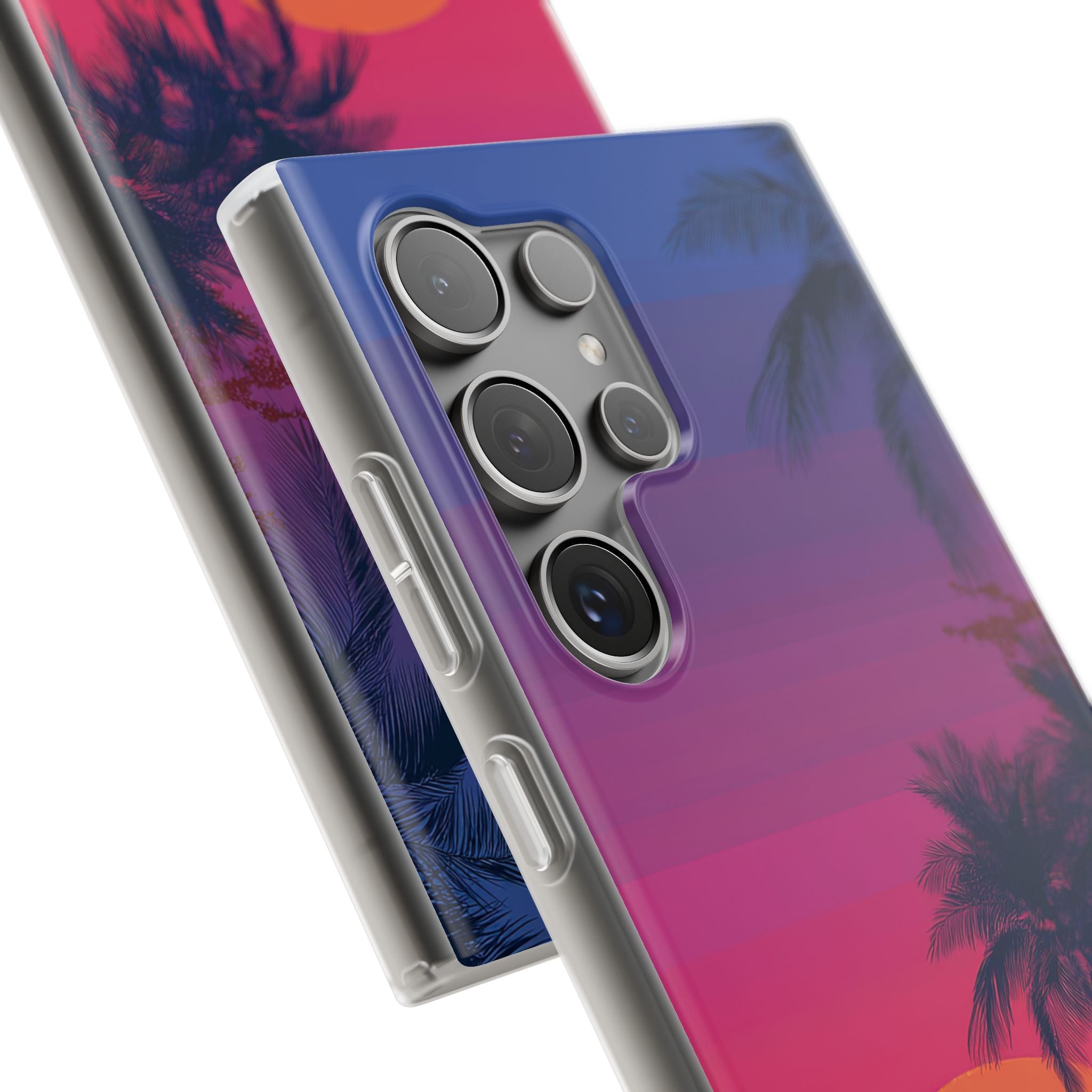 Neon Horizon Palms · Soft Handyhülle für Samsung