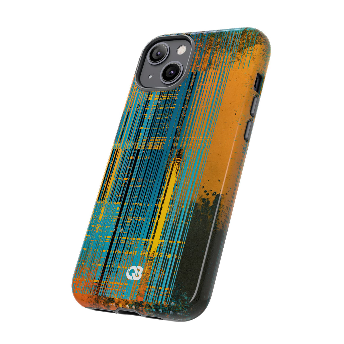 Cyber Glitch Stream · Tough Phone Case for iPhone · Teal
