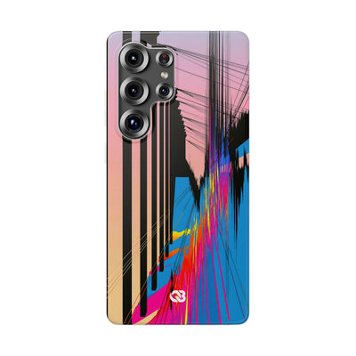 Blue Lite Phone Case for Samsung - Fractured Data Skyline