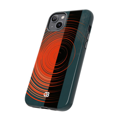 Teal Tough Phone Case for iPhone - Burnt Slate Radial