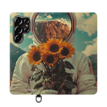 Auringonkukka Astronaut - Samsung S25 Ultra Case - Lompakko