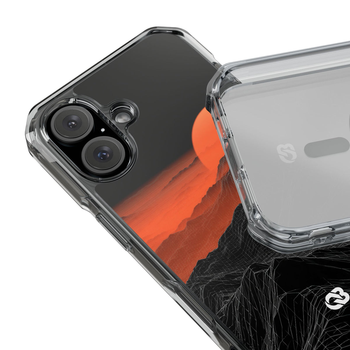 Solar Ridge Mesh · Clear Impact Magnetic Phone Case for iPhone · Black