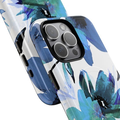 Blue Blossom Radiance iPhone 15 Pro Max Case - Tough+