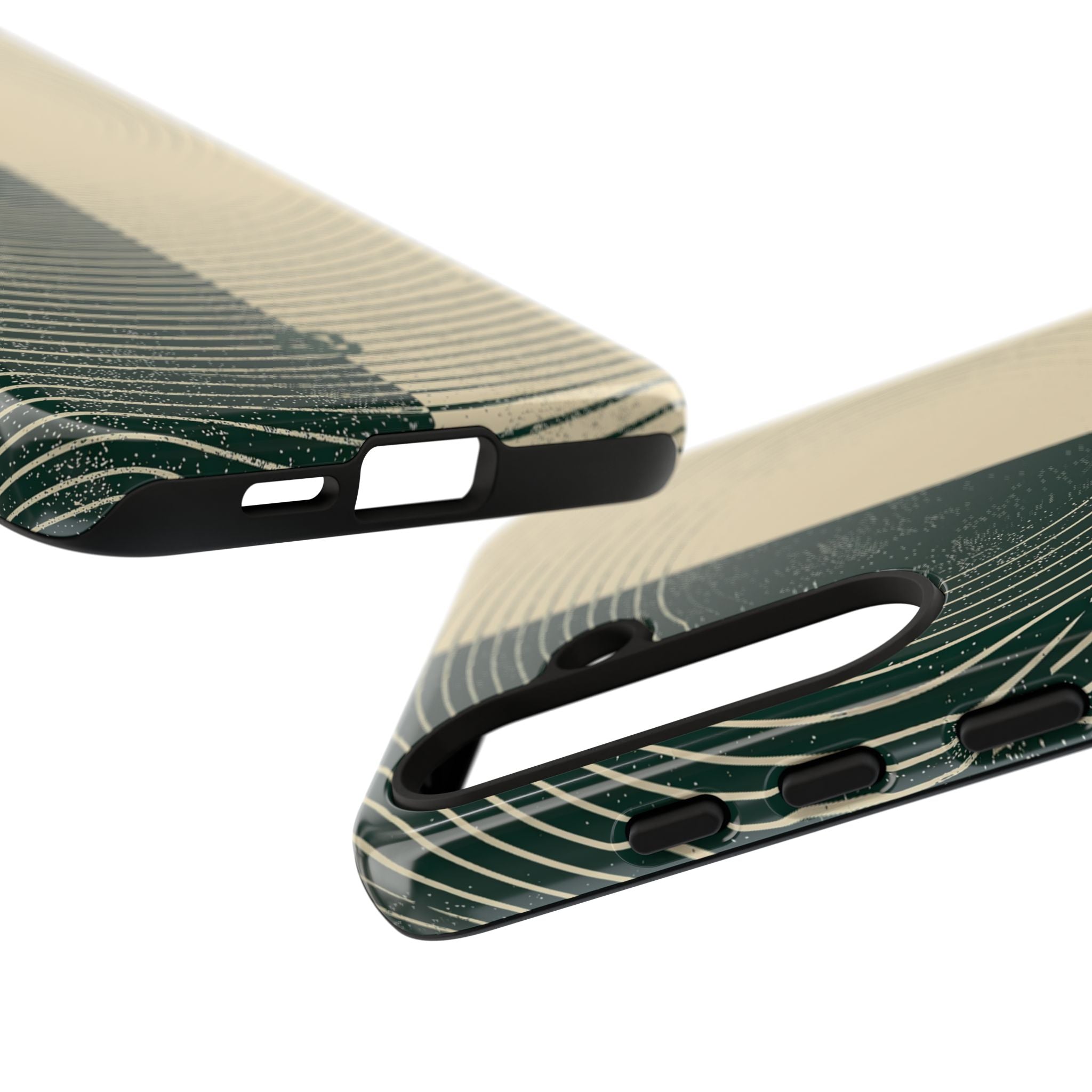 Green Tough Phone Case for Samsung - Evergreen Split Grain