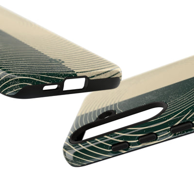 Green Tough Phone Case for Samsung - Evergreen Split Grain