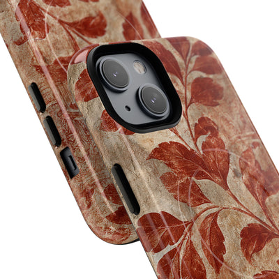 Terracotta Botanical Fresco · Tough 2.0 Magnetic Phone Case for iPhone · Red