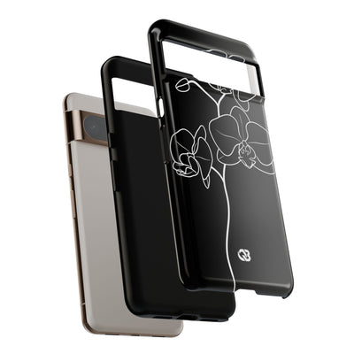 Black Tough Phone Case for Google Pixel - Noir Alabaster Orchid