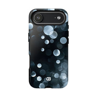 Black Tough Phone Case for iPhone - Silver Orbit Glow
