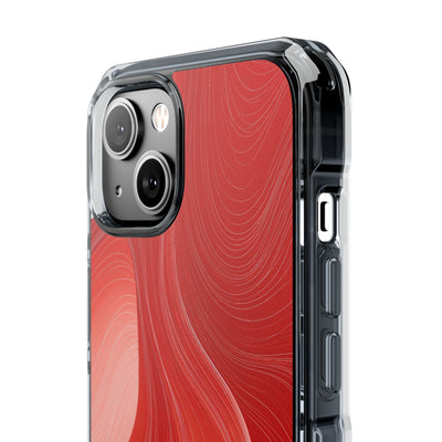 Red Impact MagSafe Phone Case for iPhone - Crimson Silk Strands