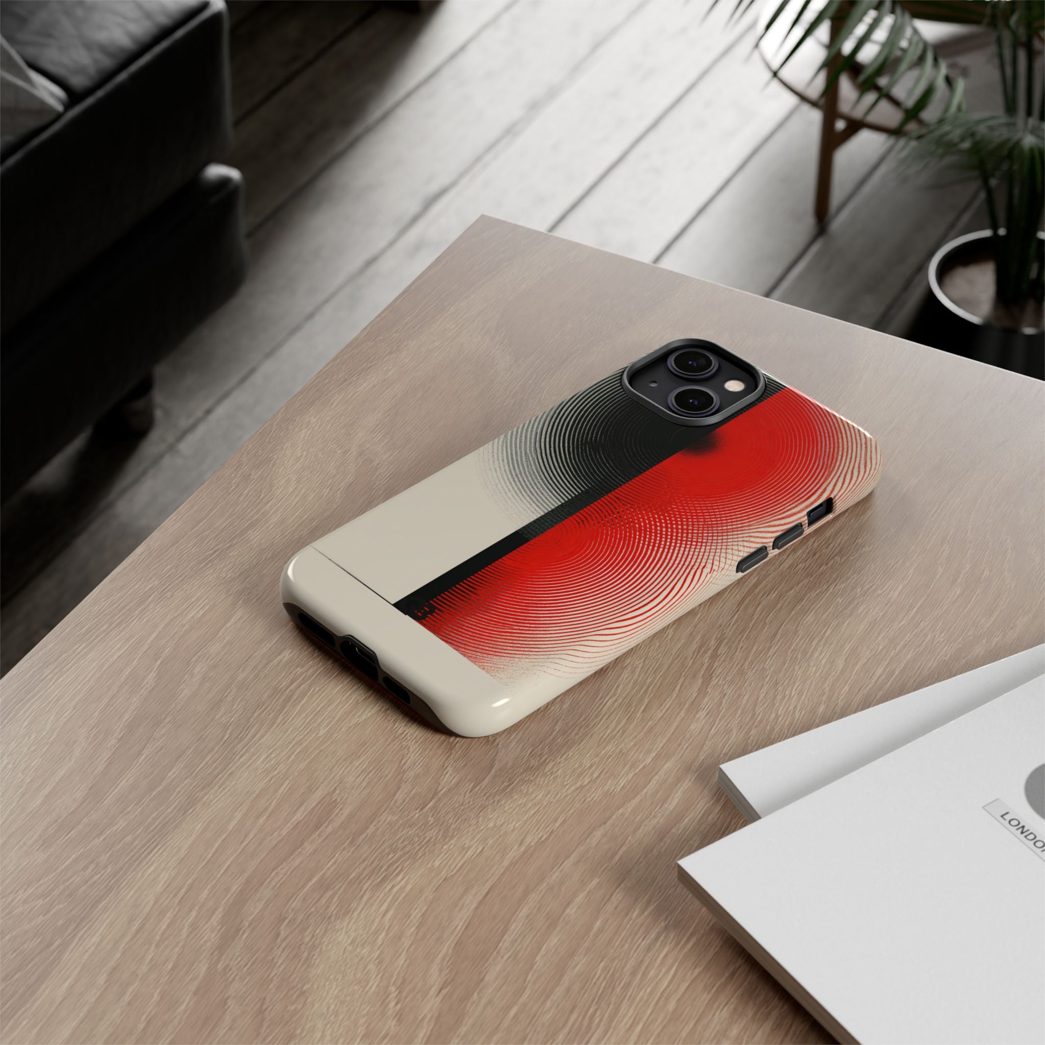 Red Tough Phone Case for iPhone - Split Signal Red