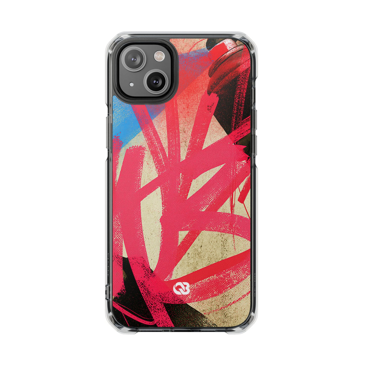 Neon Spray Tag · Clear Impact Magnetic Phone Case for iPhone · Pink