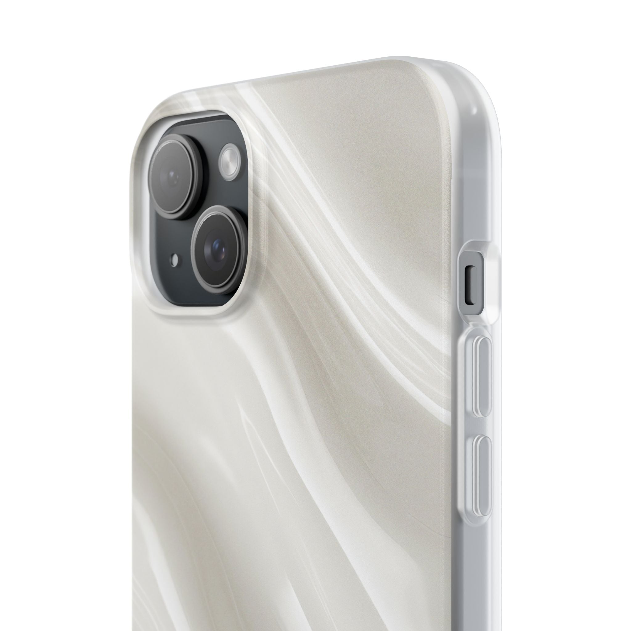 White Lite Phone Case for iPhone - Polished Ivory Wave