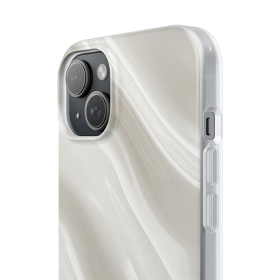 White Lite Phone Case for iPhone - Polished Ivory Wave