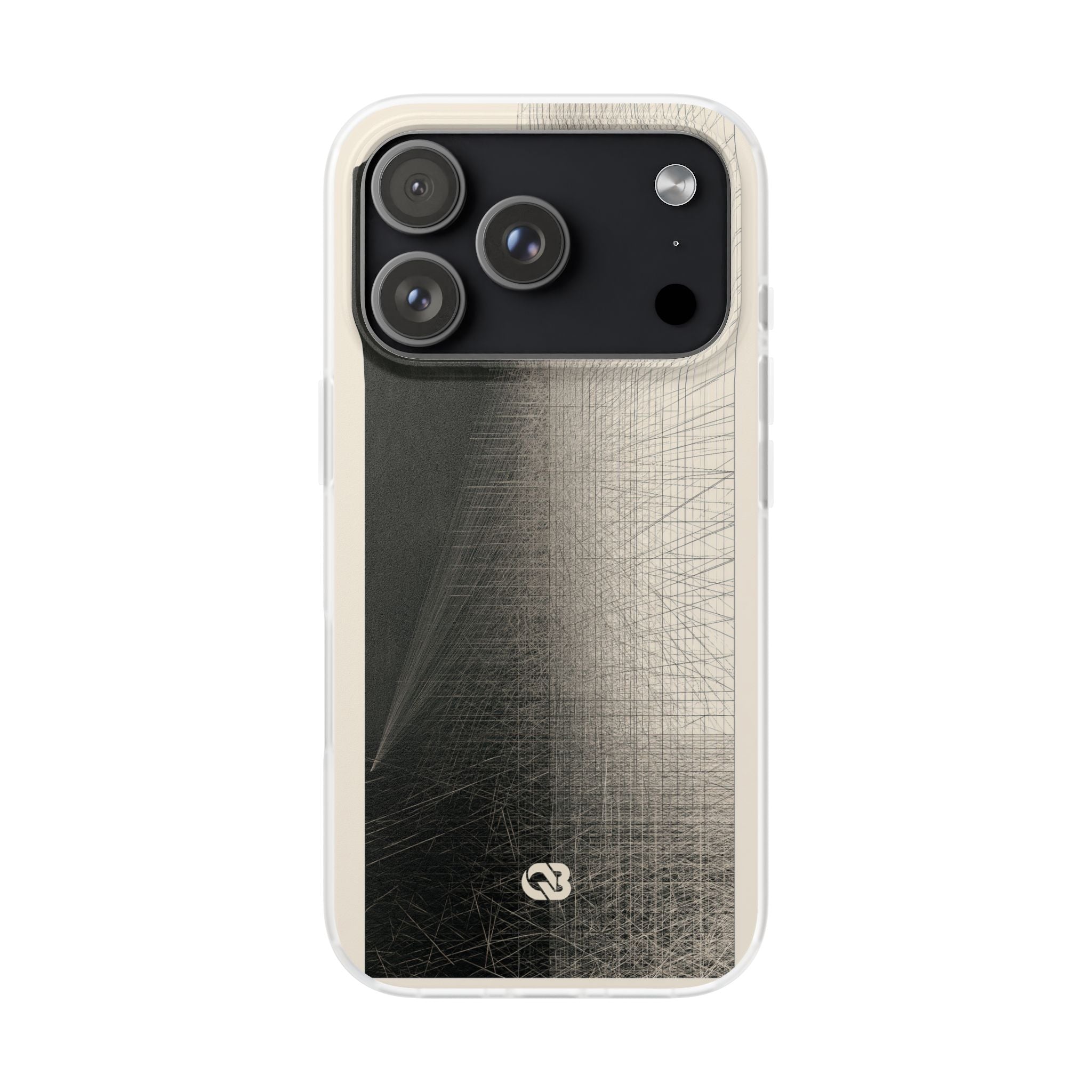 Beige Lite Phone Case for iPhone - Brutalist Graphite Grid