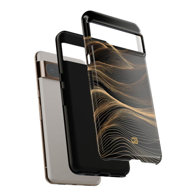Black Tough Phone Case for Google Pixel - Copper Topo Ridge