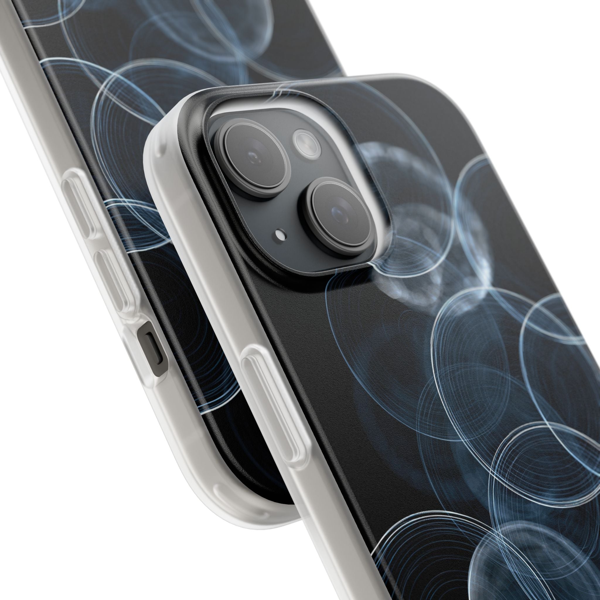Blue Lite Phone Case for iPhone - Cyan Pulse Ripple