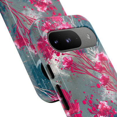 Cyber Blossom · Tough Phone Case for Pixel ·  Teal