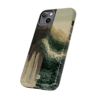 Beige Tough Phone Case for iPhone - Veridian Data Ridge