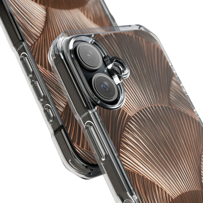 Rose Gilded Fan · Clear Impact Magnetic Phone Case for iPhone · Gold