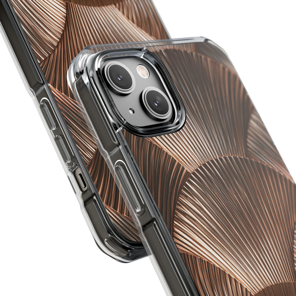 Rose Gilded Fan · Clear Impact Magnetic Phone Case for iPhone · Gold