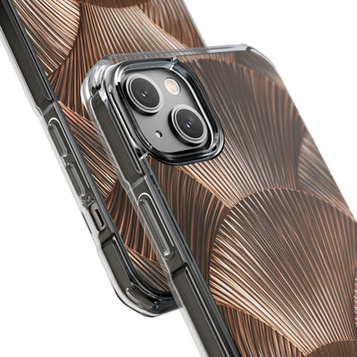 Rose Gilded Fan · Clear Impact Magnetic Phone Case for iPhone · Gold