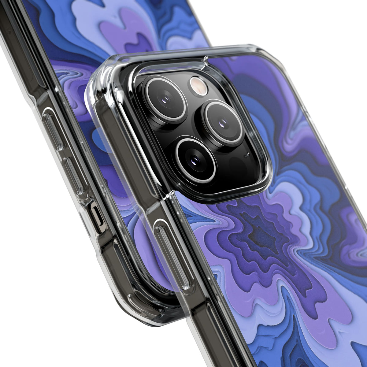 Periwinkle Strata Bloom · Clear Impact Magnetic Phone Case for iPhone · Purple