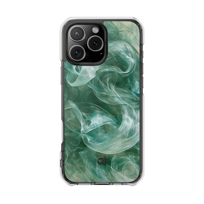 Translucent Aqua Flow · Clear Impact Magnetic Phone Case for iPhone · Teal
