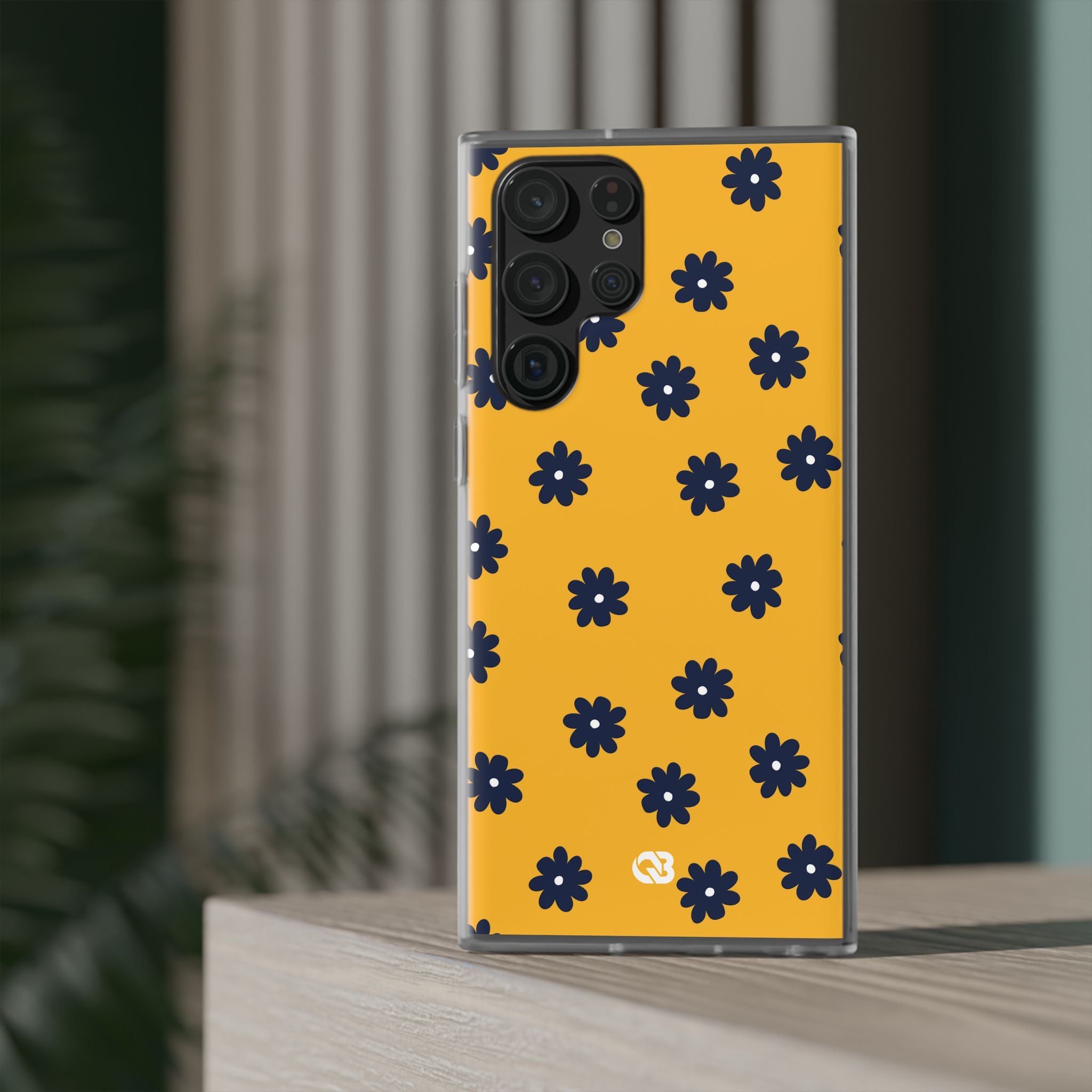 Navy Daisy Mustard · Soft Phone Case for Samsung