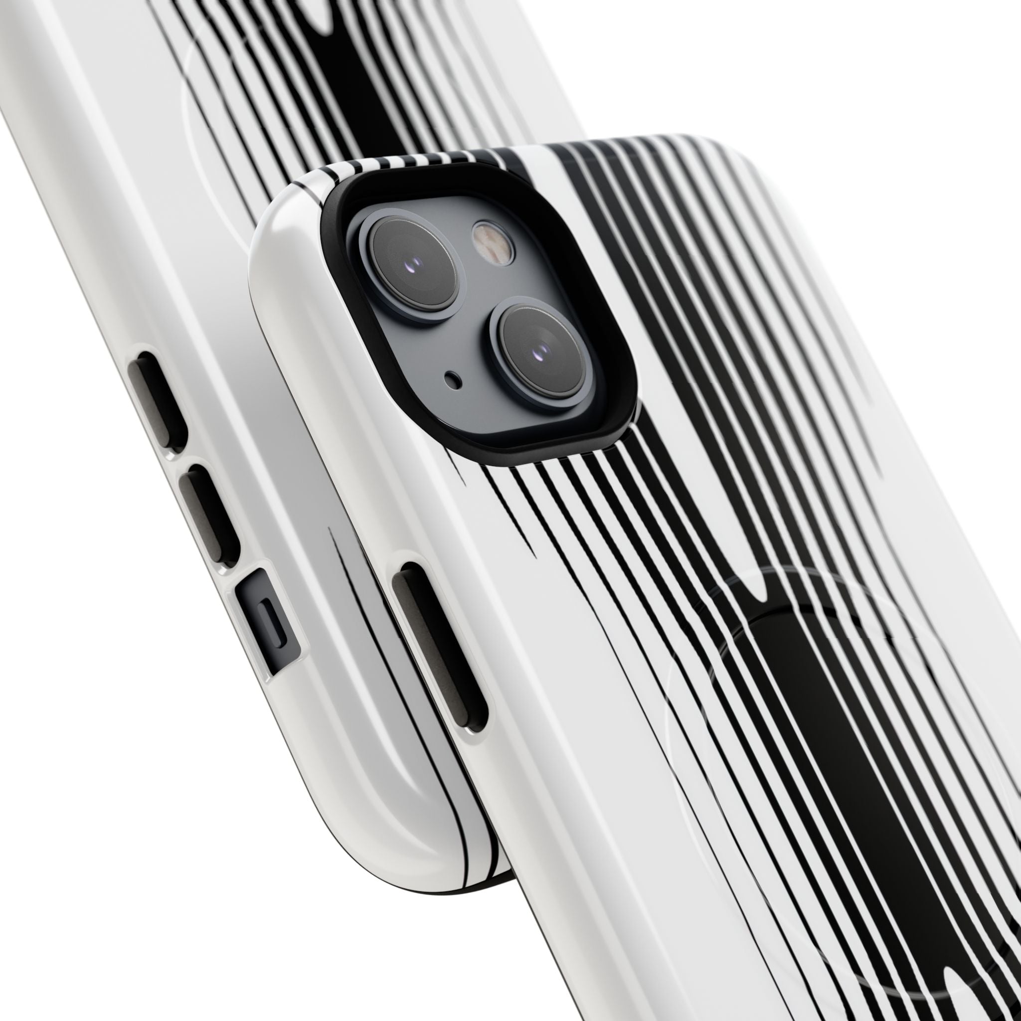 White Tough 2.0 Magsafe Phone Case for iPhone - Kinetic Mono Distortion