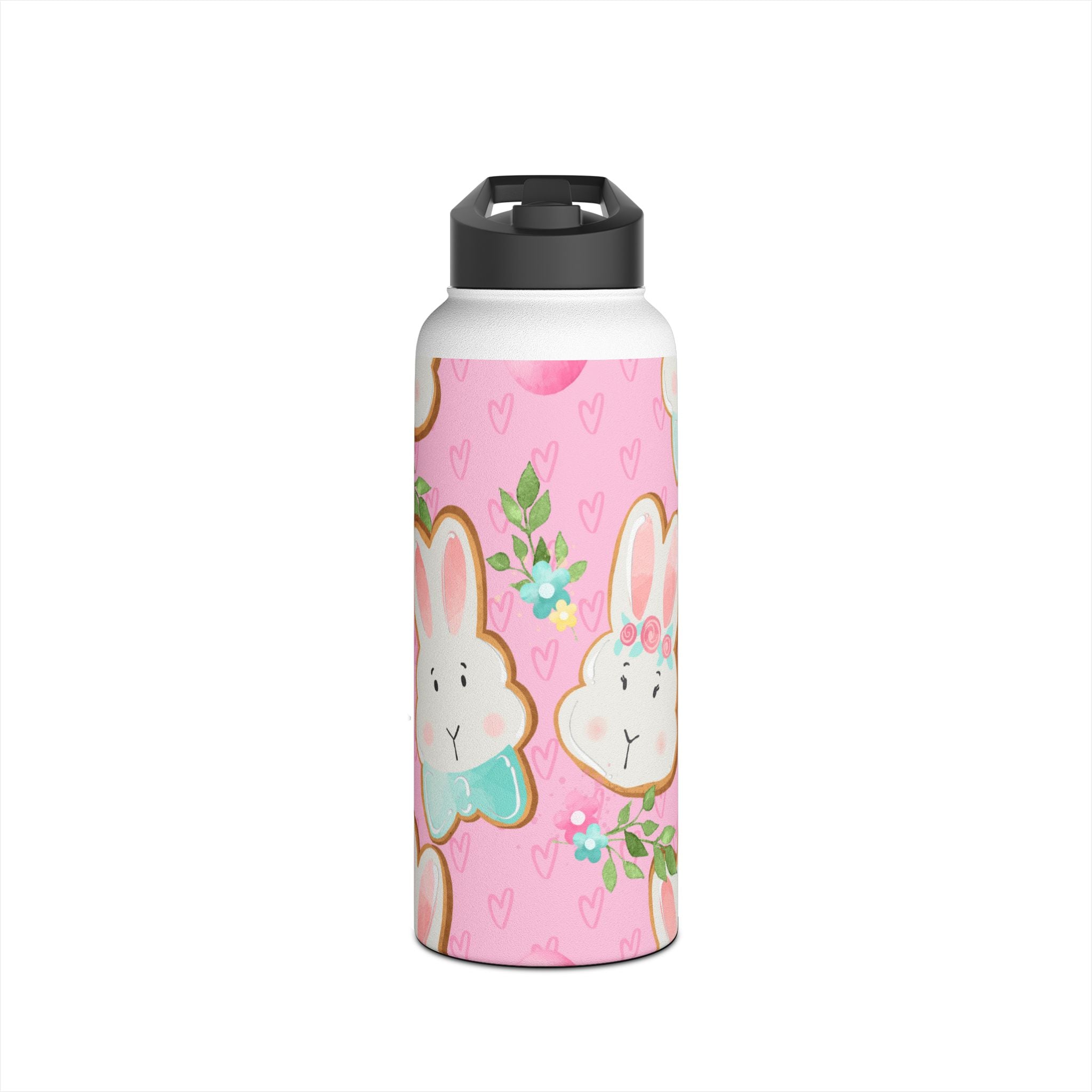 Blushing Bunny Bloom - Stainless Steel Water Bottle