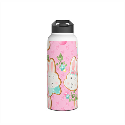 Blushing Bunny Bloom - Stainless Steel Water Bottle