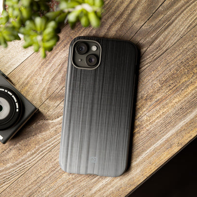 Grey Tough Phone Case for iPhone - Static Vertical Dither