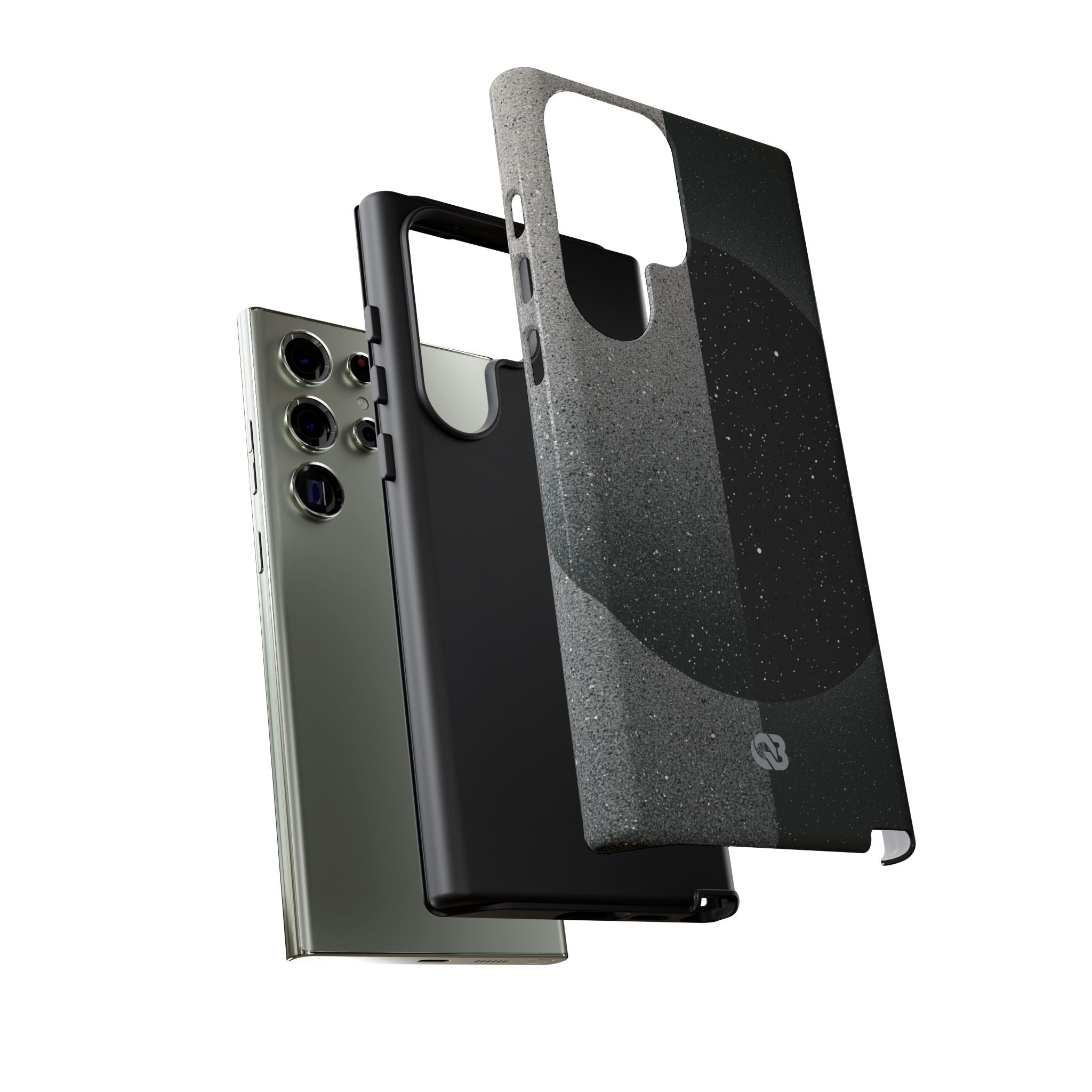 Black Tough Phone Case for Samsung - Lunar Static Orbit