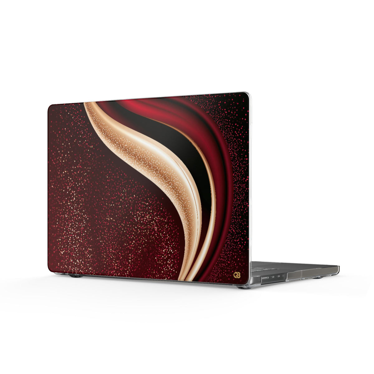 Gilded Crimson Flow · Clear Hard Case for MacBook · Red