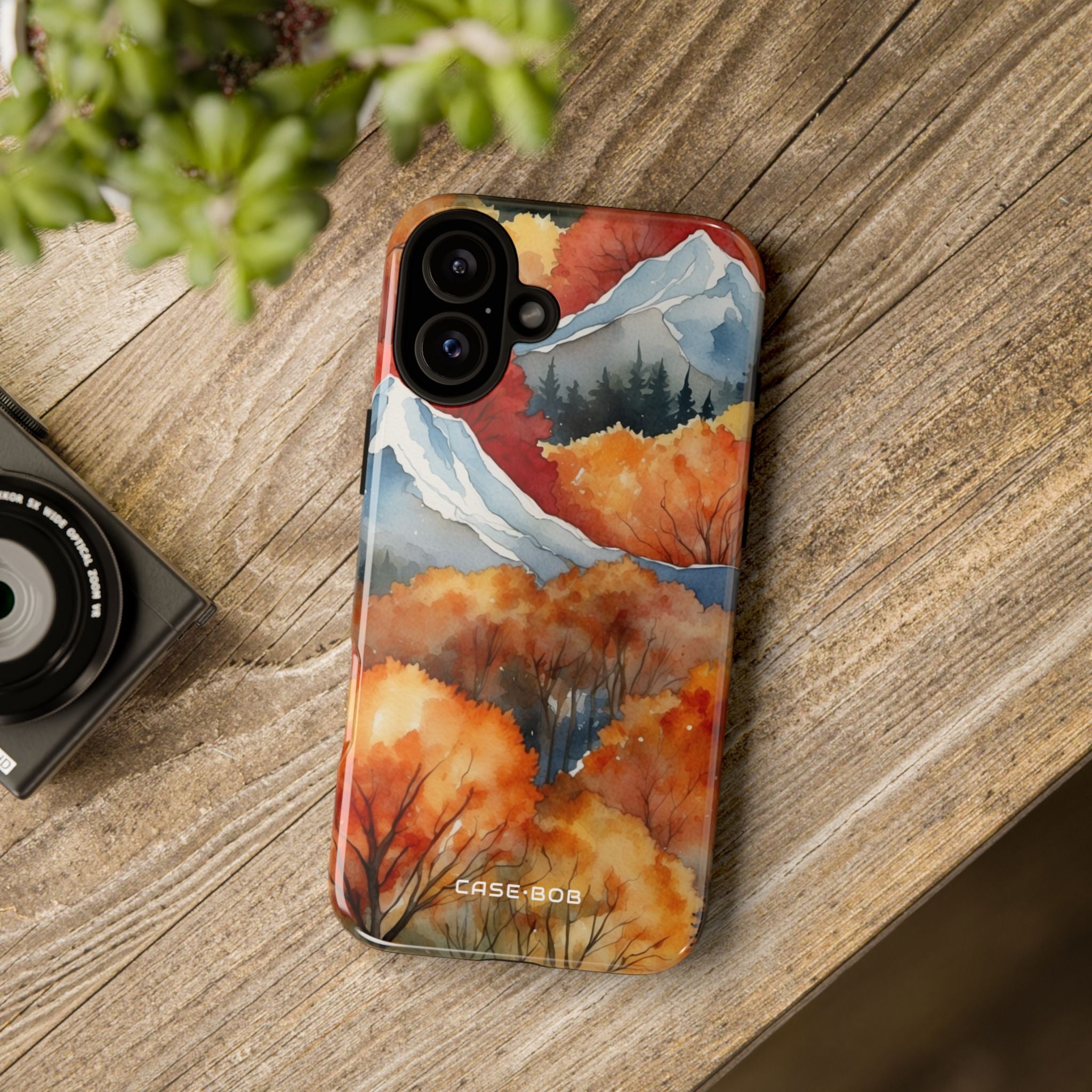 Snowy Peaks Autumn iPhone 16 Plus Case - Tough
