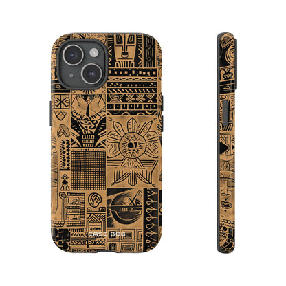Tribal Faces iPhone 15 Cover - Tough