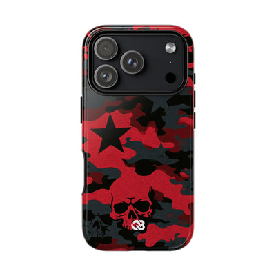 Crimson Skull Camo · Tough Phone Case for iPhone · Red
