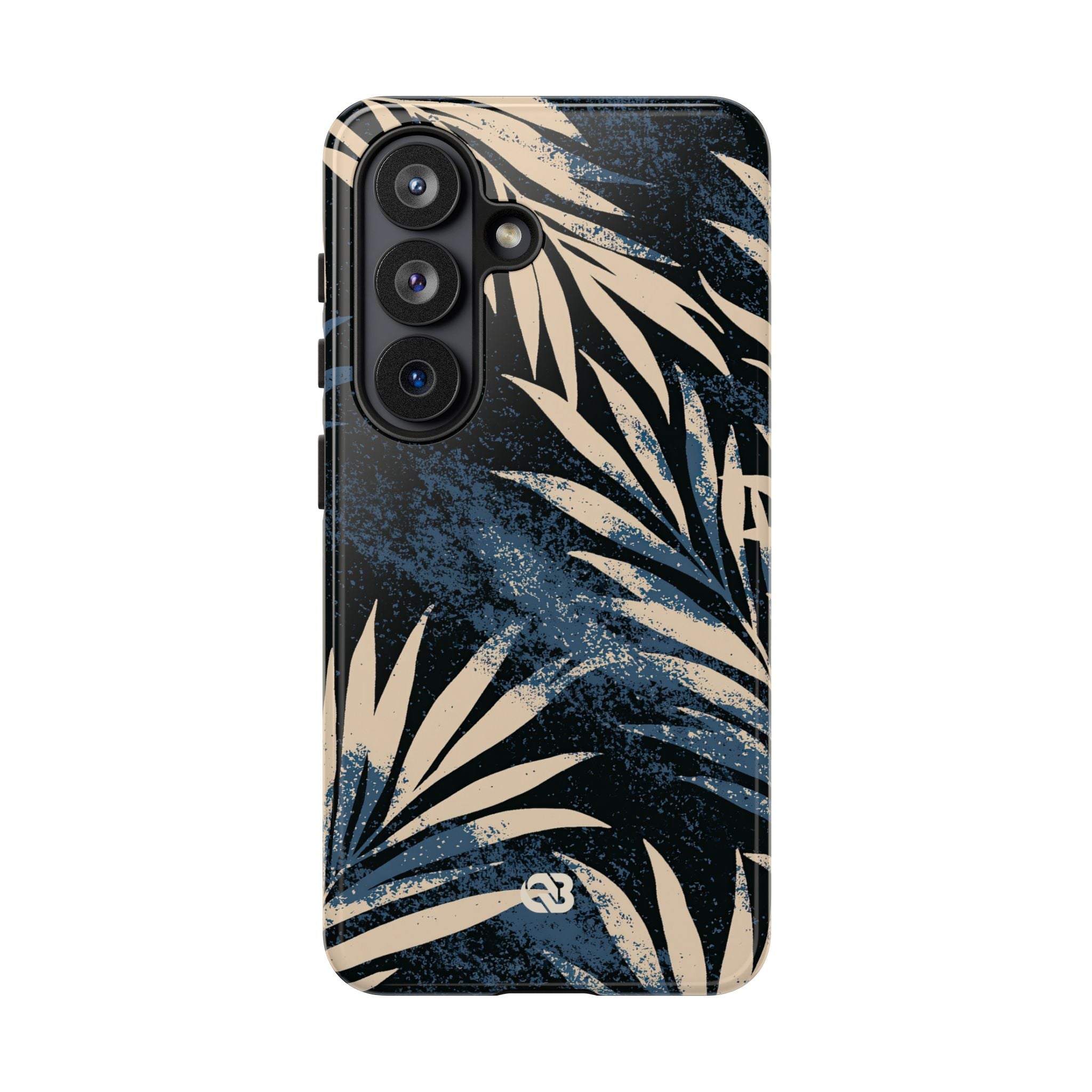 Blue Tough Phone Case for Samsung - Midnight Indigo Palm