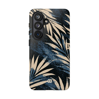 Blue Tough Phone Case for Samsung - Midnight Indigo Palm