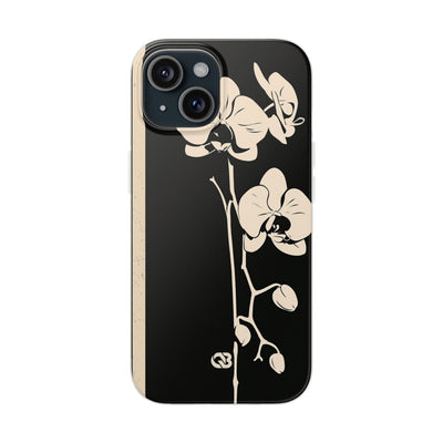 Black Lite Phone Case for iPhone - Obsidian Bone Orchid
