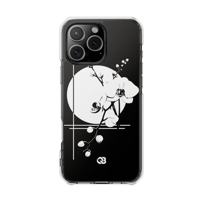 Nocturne Orchid Bloom · Clear Impact Magnetic Phone Case for iPhone ·  Black
