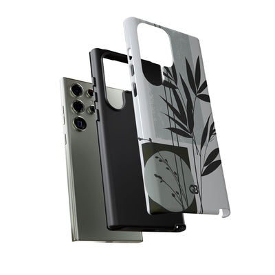Grey Tough Phone Case for Samsung - Sage Bamboo Noir