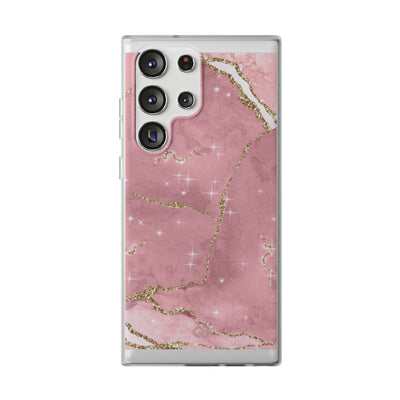 Rose Sparkle Marble · Soft Phone Case for Samsung