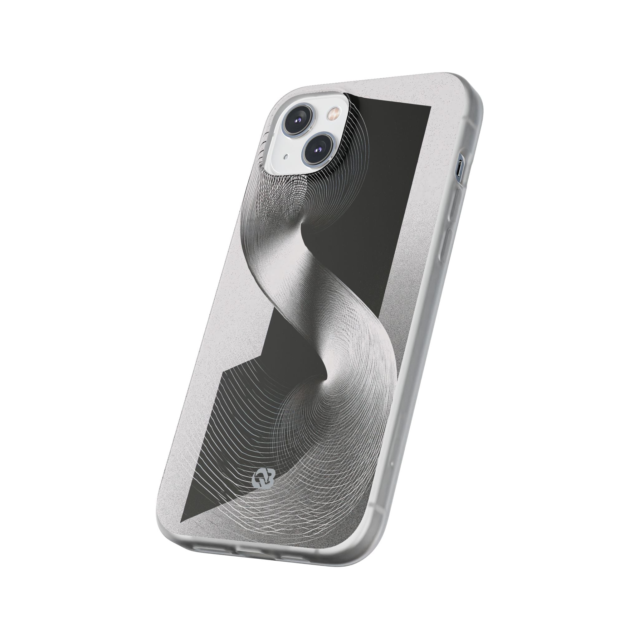 Grey Lite Phone Case for iPhone - Obsidian Moiré Wave