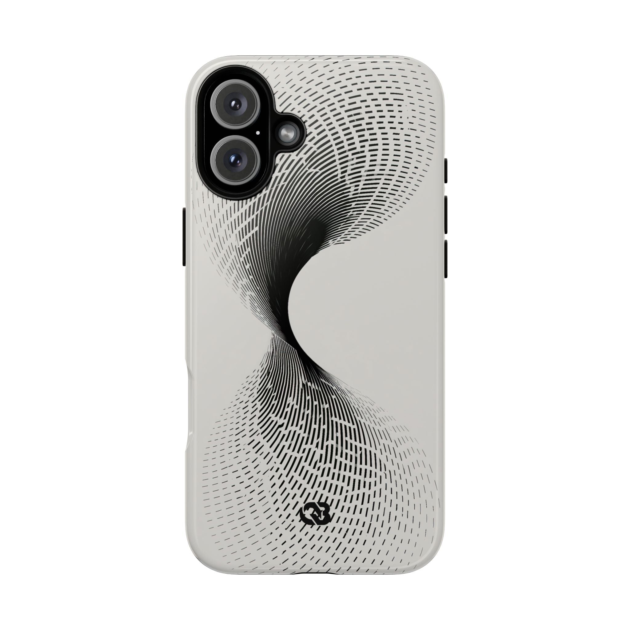 White Tough Phone Case for iPhone - Linear Torsion Grid